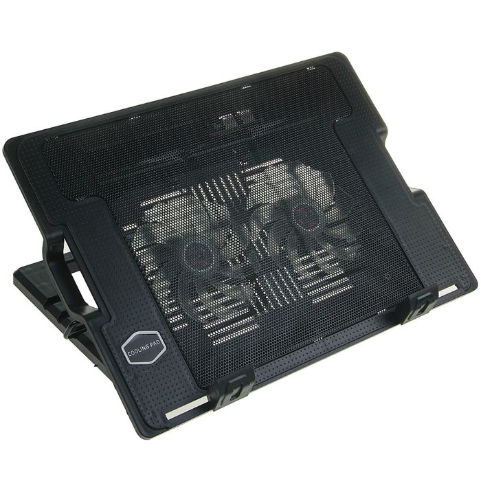 Подставка для охлаждения ноутбука с LED подсветкой, 2 кулера, провод 40 см, черная