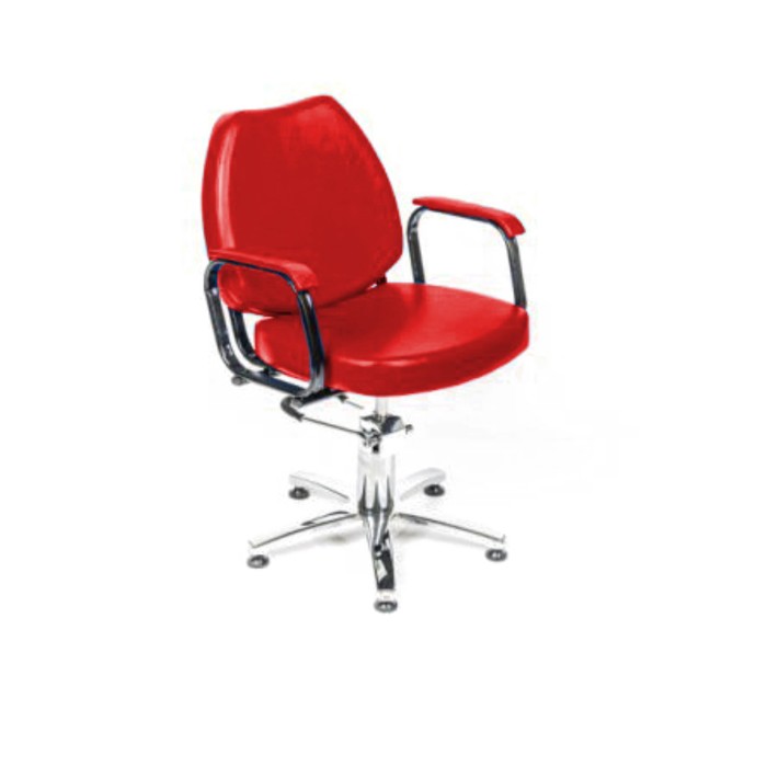 Парикмахерское кресло &quot;Соло гидравлика&quot;, 60*65 см, пятилучье хром, цвет красный
