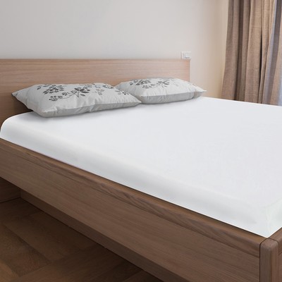 Waterproof mattress protector size 90 x 200/20 cm, white fabric caress