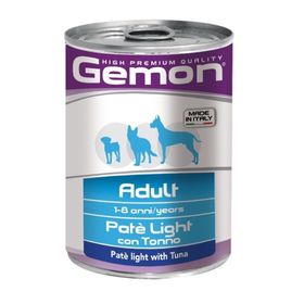 Влажный корм Gemon Dog Light для собак, облегченный паштет, тунец, ж/б, 400 г