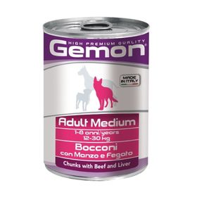 Влажный корм Gemon Dog Medium для собак средних пород, говядина с печенью, ж/б, 415 г