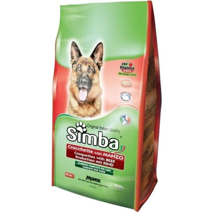 Сухой корм dog. Simba Dog корм для собак с говядиной 10 кг. Сухой корм для собак Simba Dog Monge. Simba Monge для собак. Корм для собак Simba консервы кусочки для собак ягненок (1.23 кг) 3 шт..