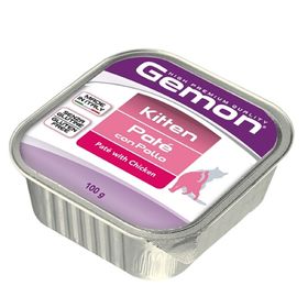 Влажный корм Gemon Cat  для котят, паштет курица, ламистер, 100 г