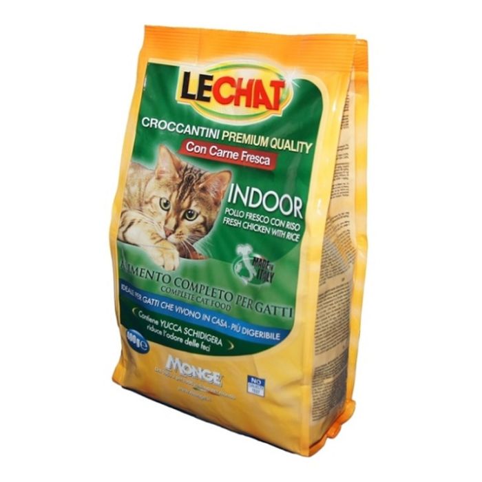 Сухой корм Lechat Cat Indoor  для домашних кошек, со свежей курицей и рисом, 400 г