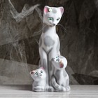 Копилка "Кошка Багира с котятами", покрытие флок, серая, 40 см Копилка "Кошка Багира с котятами", покрытие флок, серая, 40 см
