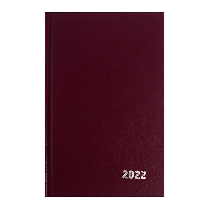 Ежедневник датированный 2019 г А5, 336 страниц, бумвинил, бордовый