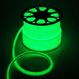 Гибкий неон Luazon Lighting 16 мм круглый, IP65, 50 м, SMD2835, 120 LED/м, 220 В, свечение зелёное
