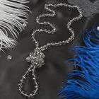 Бусы шар №10 граненый через узел "Хрусталь", цвет серый, 100см Бусы шар №10 граненый через узел "Хрусталь", цвет серый, 100см