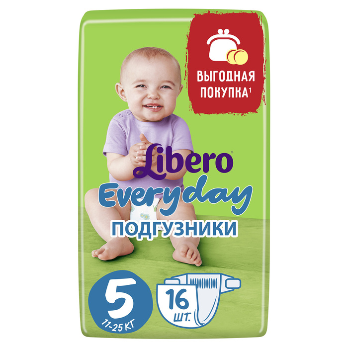 Подгузники Libero Dry Extra Large 5 (11-25 кг), 16 шт