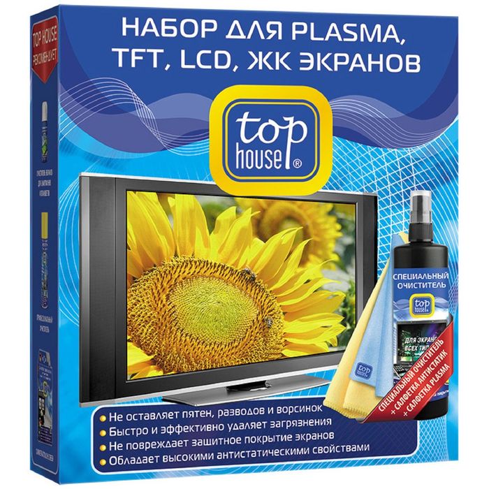 Набор для  PLASMA, TFT, LCD, ЖК экранов Top House, 3 предмета