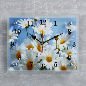 Часы настенные, серия: Цветы, "Ромашки", 20х25  см, микс