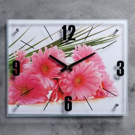 Часы настенные, серия: Цветы, "Герберы", 40х50 см