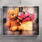 Часы настенные, серия: Цветы, "Плюшевый мишка", 40х50  см, микс - фото 4295824