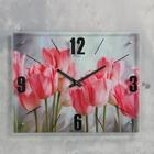 Часы настенные, серия: Цветы, "Розовые тюльпаны", 40х50  см, микс - фото 8296435