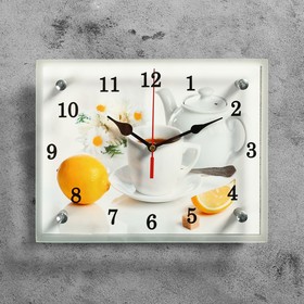 Часы настенные, серия: Кухня, "Чайная церемония и лимон", 20х25  см, микс в Донецке