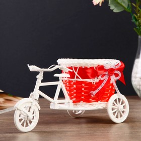 Корзина декоративная "Велосипед с кашпо-красная лента" 22х11х12 см