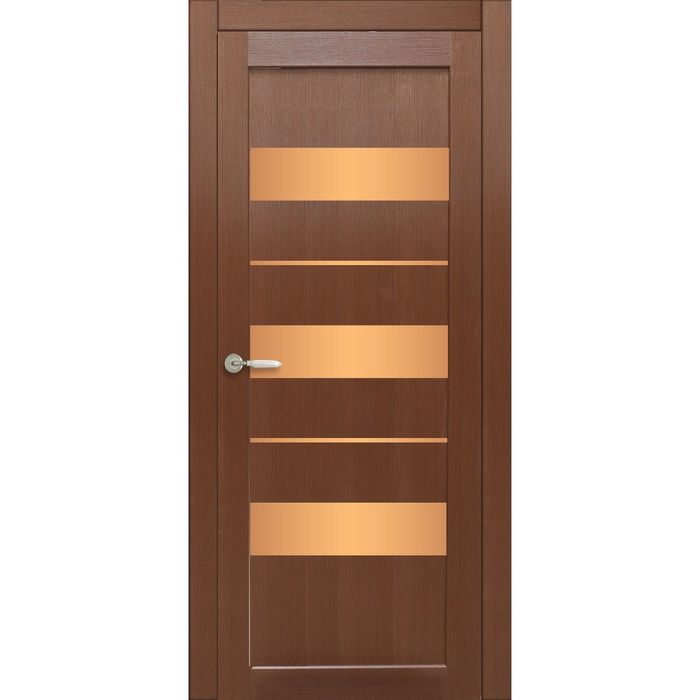 Дверное полотно остекленное Мальта Каштан бронза лабиринт 2000х900 - фото 184828