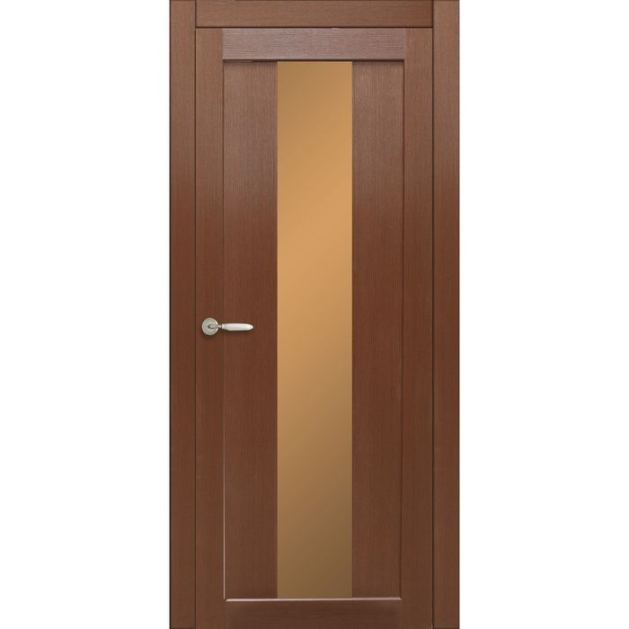 Дверное полотно остекленное Сардиния Каштан, бронза лабиринт 2000х900 - фото 184832