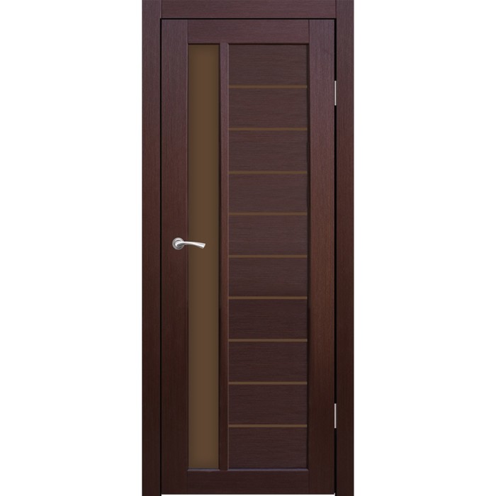 Дверное полотно остекленное Корсика Каштан, бронза лабиринт 2000х900 - фото 184918