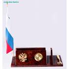 обсидиан набор настол призма np-256 25*10*6 (часы,д/ручки,визит,для бумаги,флаг РФ)