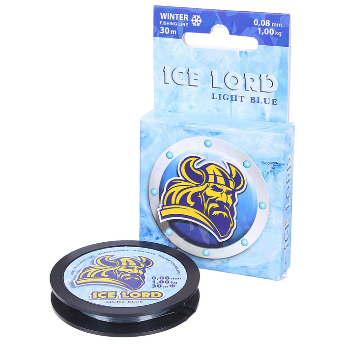 Леска зимняя Aqua Ice Lord light blue, 30 м, 0,08 мм