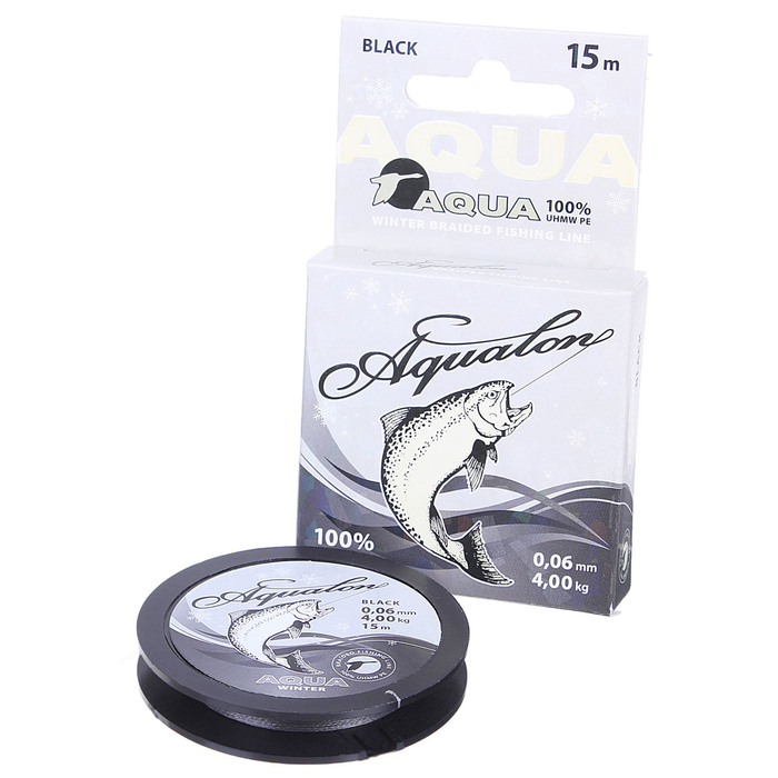 Леска плетёная Aqua Aqualon Black, 15 м, 0,06 мм