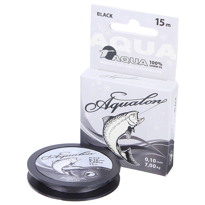 Леска плетёная Aqua Aqualon Black, 15 м, 0,10 мм