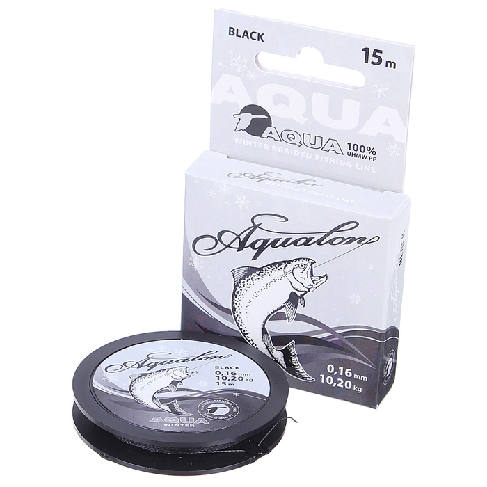 Леска плетёная Aqua Aqualon Black, 15 м, 0,16 мм