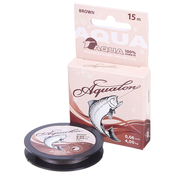 Леска плетёная Aqua Aqualon Brown, 15 м, 0,06 мм