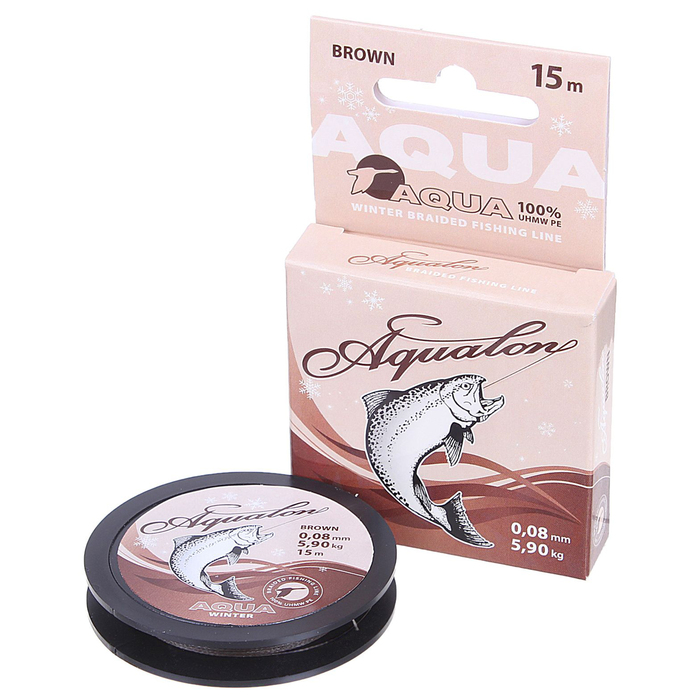 Леска плетёная Aqua Aqualon Brown, 15 м, 0,08 мм