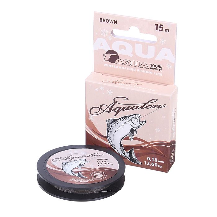 Леска плетёная Aqua Aqualon Brown, 15 м, 0,18 мм