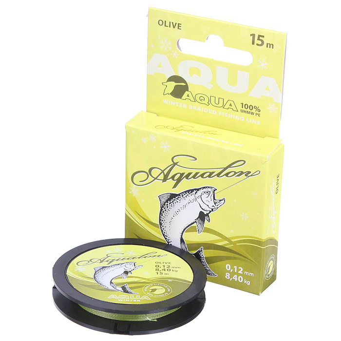 Леска плетёная Aqua Aqualon Olive, 15 м, 0,12 мм