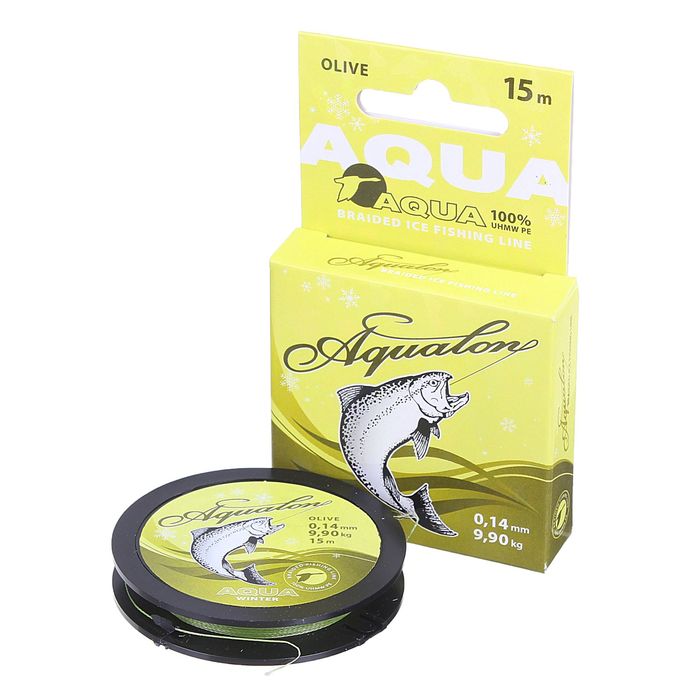 Леска плетёная Aqua Aqualon Olive, 15 м, 0,14 мм