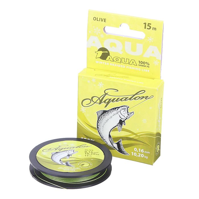 Леска плетёная Aqua Aqualon Olive, 15 м, 0,16 мм