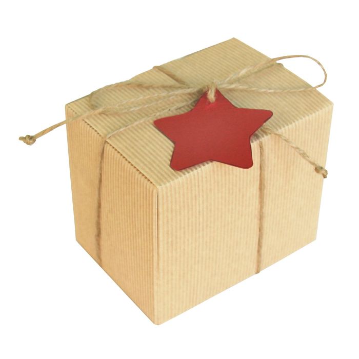 Коробка крафт из рифленного картона 11 х 8,5 х 10 см, звезда