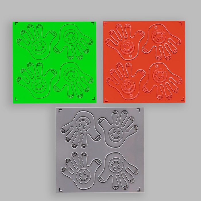 Светоотражающая наклейка «Ладошка», 6,5 × 7 см, 4 шт на листе, цвет МИКС - фото 797742812