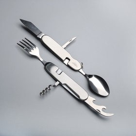 Набор туриста 4в1: нож, вилка, ложка, открывалка