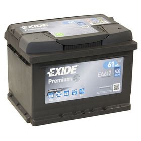 Аккумуляторная батарея Exide 61 Ач, обратная полярность Premium EA612, низкий 1733473