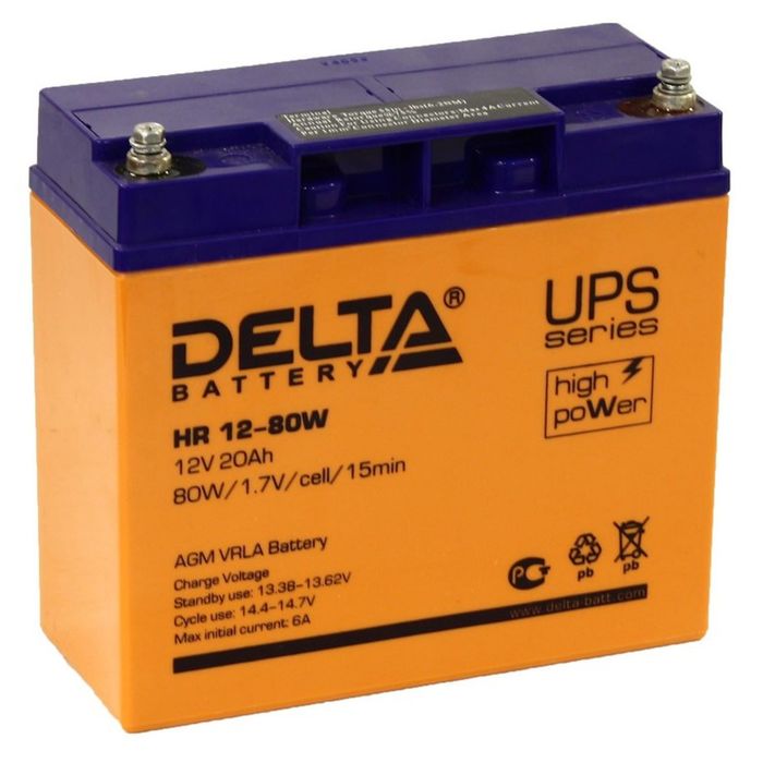 Аккумуляторная батарея Delta 20 Ач 12 Вольт HR 12-80W