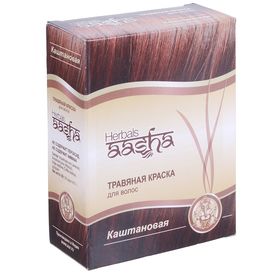 Травяная краска для волос Aasha Herbals "Каштановая", на основе индийской хны, 60 г