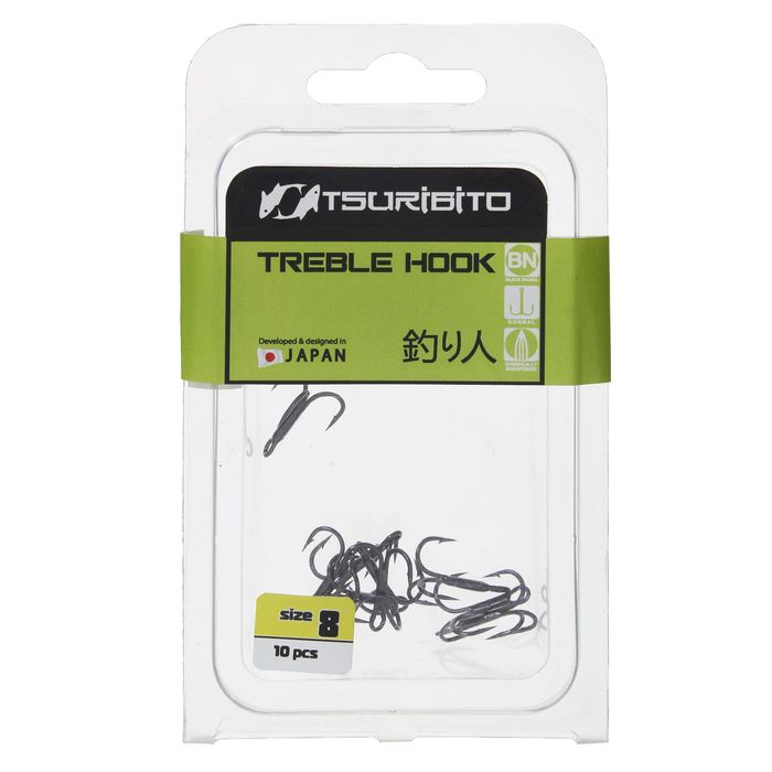 Тройники Tsuribito Treble Hook №8 BN (набор 10шт)