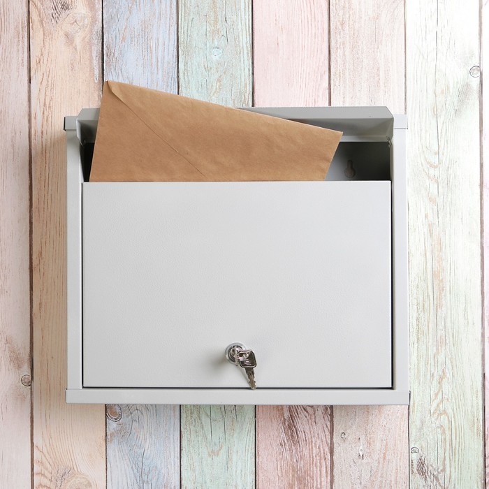 Ящик почтовый «Альянс», горизонтальный, с замком, серый