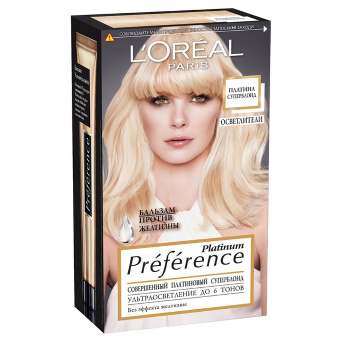 Краска для волос L'Oreal Preference &quot;Платина Суперблонд&quot;, без аммиака, 6 тонов осветления, 270 мл