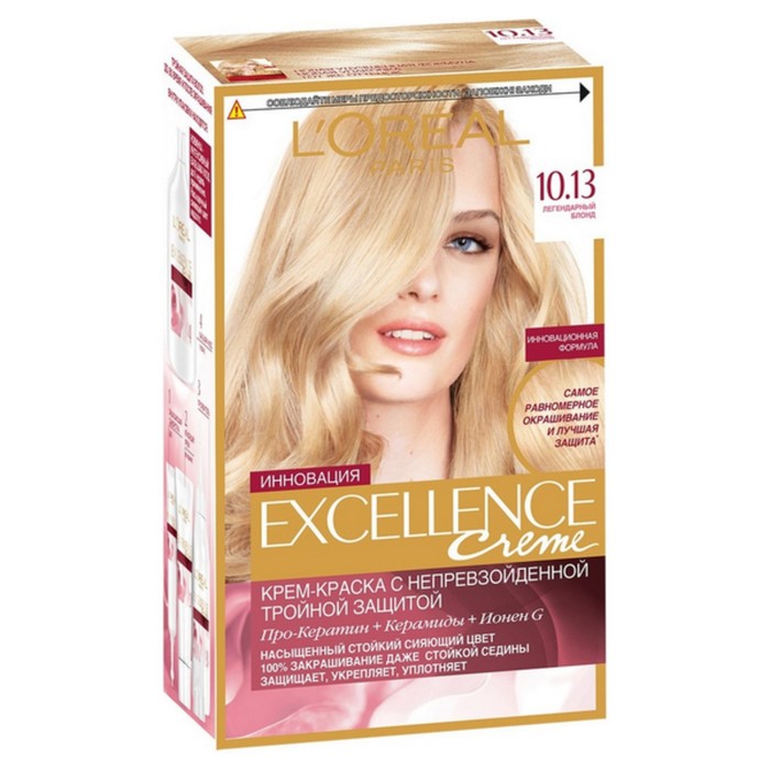 Краска для волос L'Oreal Excellence, оттенок 10.13, легендарный блонд, 270 мл