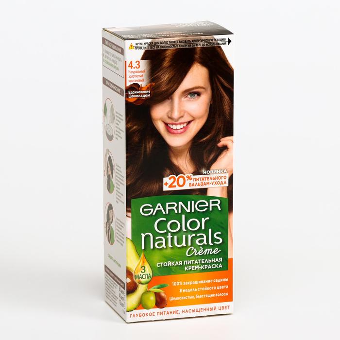 Краска для волос Garnier Color Naturals, тон 4,3, золотистый каштан