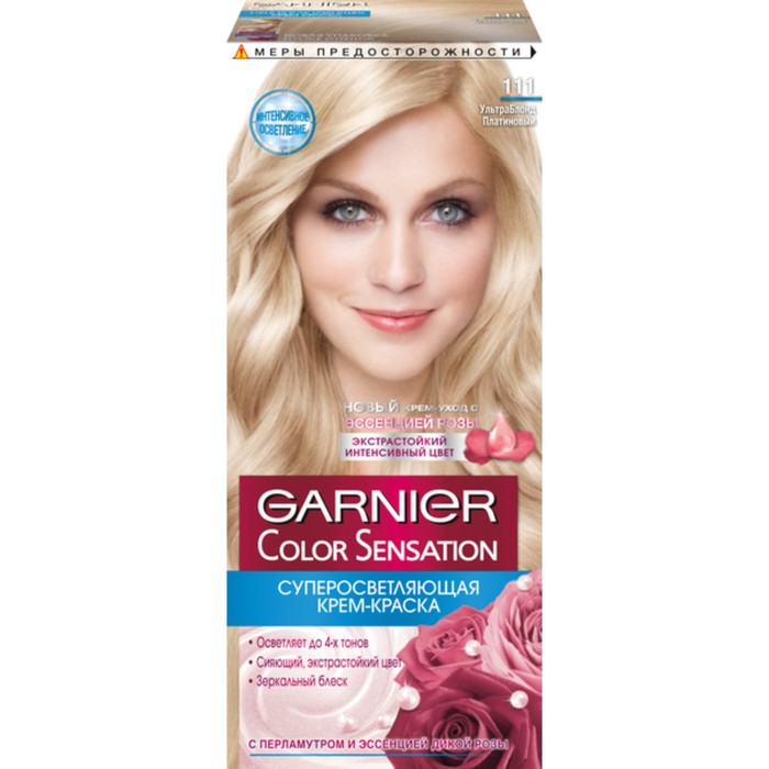 Краска для волос Garnier Color Sensation &quot;Роскошный цвет&quot;, оттенок 111, ультраблонд платиновый