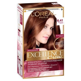 Крем-краска для волос L'Oreal Excellence Creme, тон 6.41, элегантный медный
