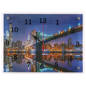 Часы настенные, серия: Город, "Бруклинский мост", 30х40  см, микс в Донецке