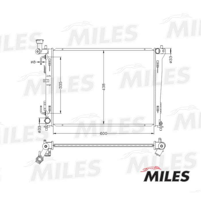 Радиатор охлаждения двигателя MILES ACRB046