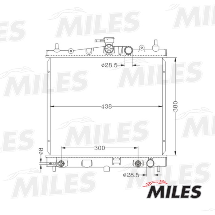 Радиатор охлаждения двигателя MILES ACRB064